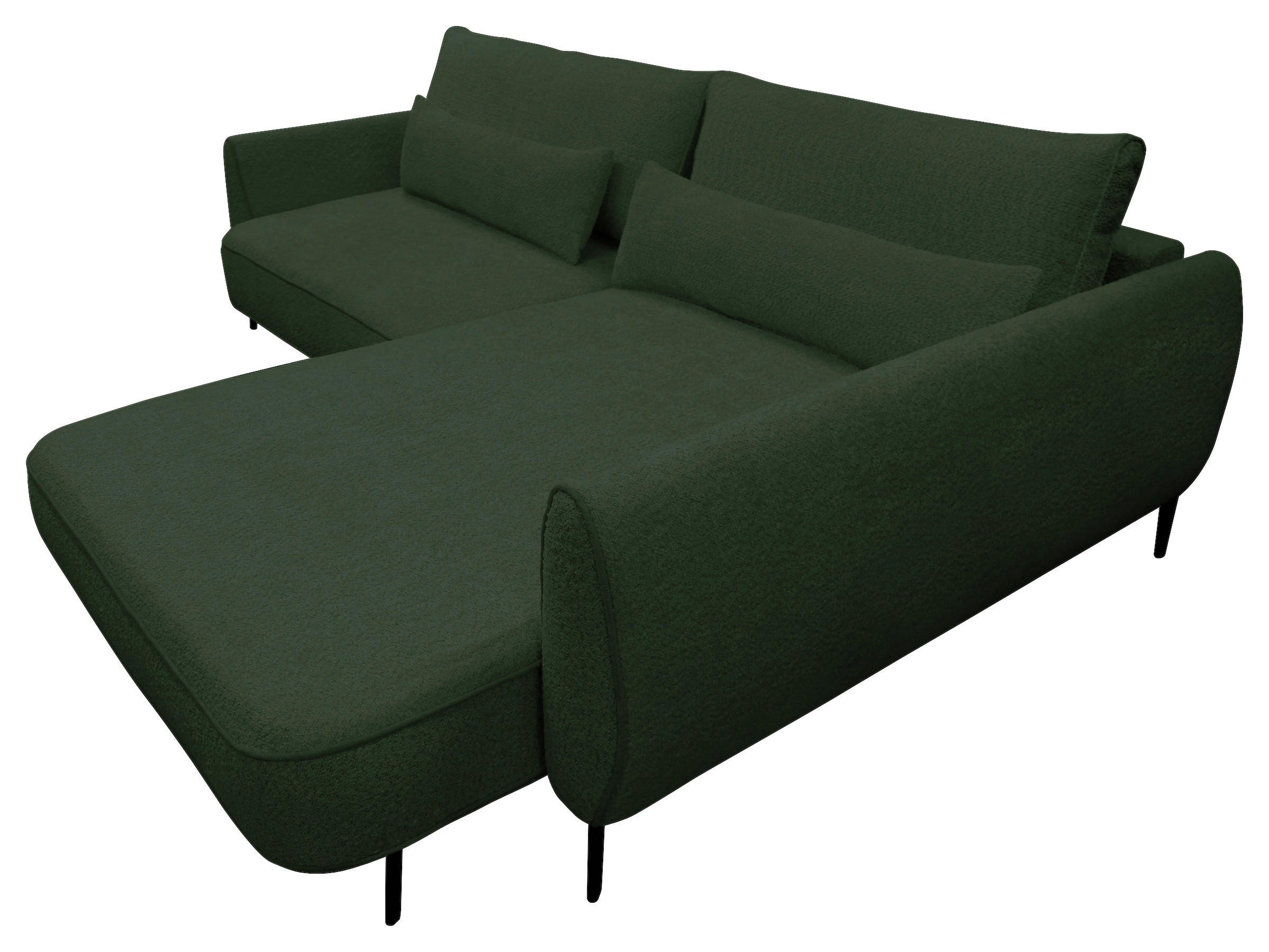 Thumbnail - Mid.you Ecksofa Abriamo, Dunkelgrün, Textil, 4-Sitzer, Füllung: Schaumstoff, 273x204 cm, Made in EU, Wohnzimmer, Sofas &...