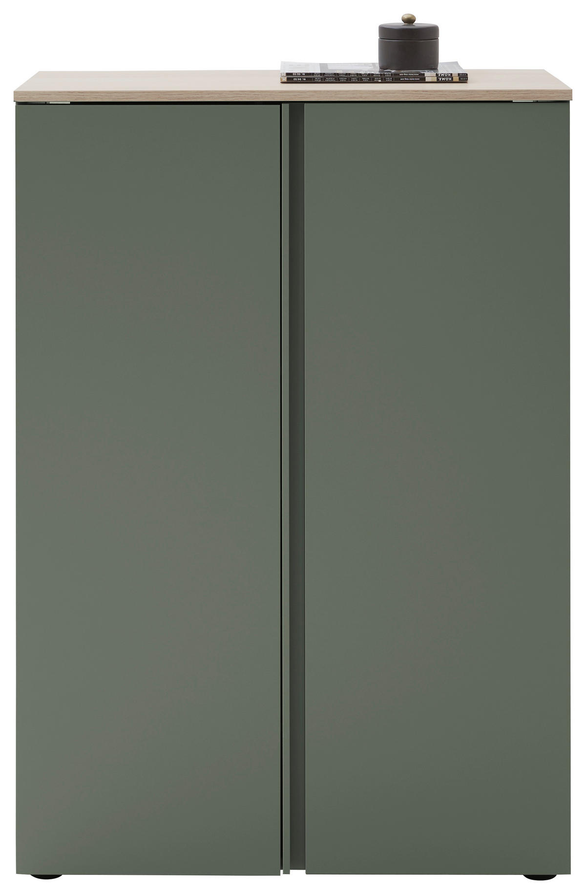 SCHUHSCHRANK Grün, Eichefarben  - Eichefarben/Schwarz, Design, Holzwerkstoff/Kunststoff (79/113,2/34cm) - Voleo