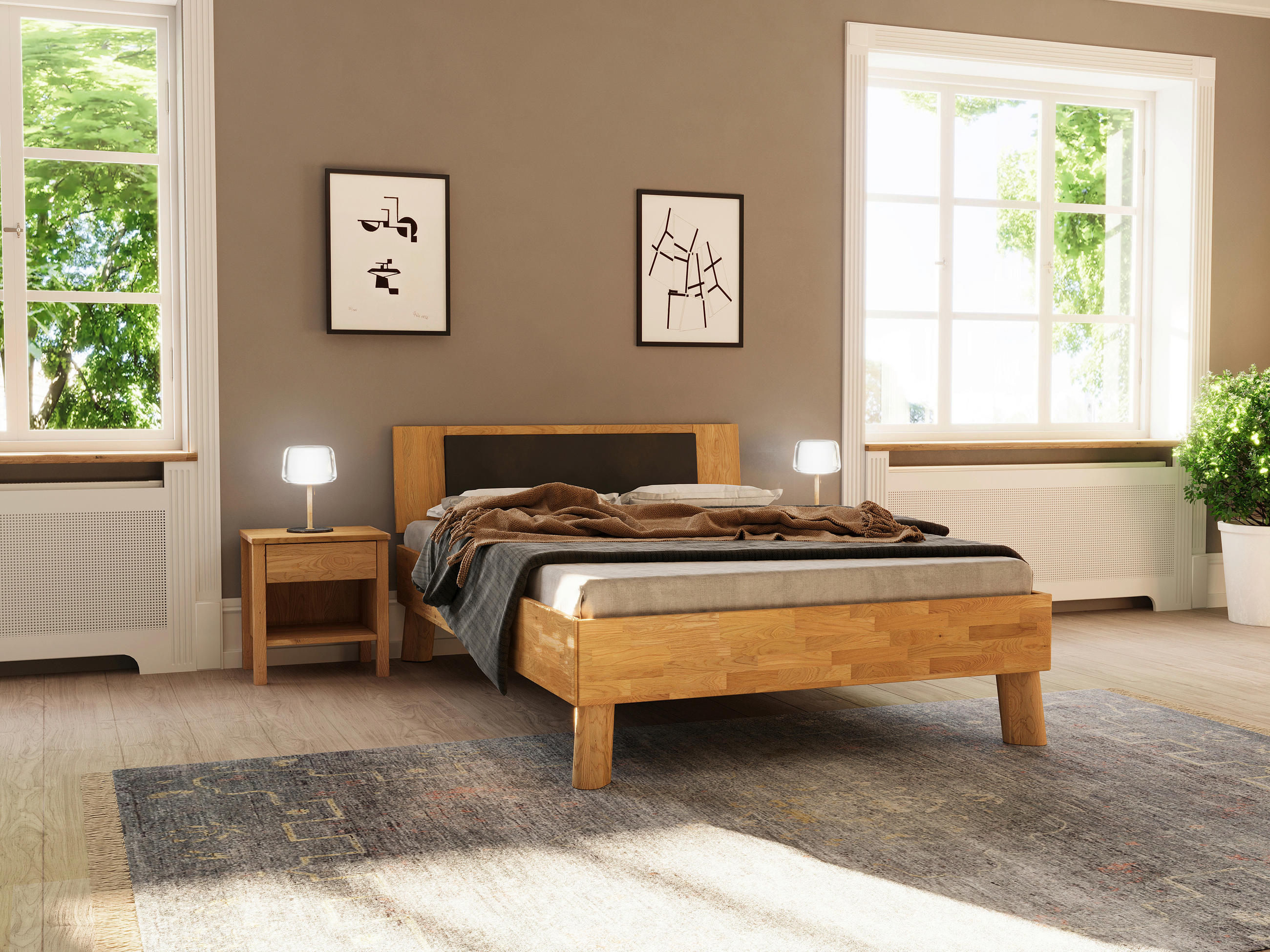 BETT 140/200 cm  in Naturfarben, Wildeiche  - Wildeiche/Naturfarben, MODERN, Holz (140/200cm) - MID.YOU