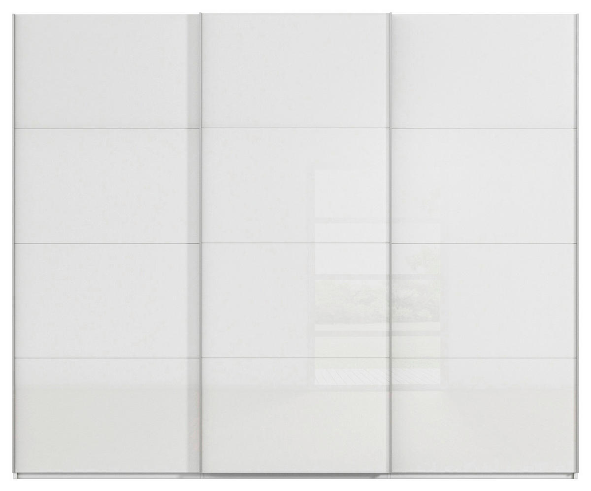 SCHWEBETÜRENSCHRANK 271/223/68 cm 3-türig Weiß  - Alufarben/Weiß, Basics, Glas/Holzwerkstoff (271/223/68cm) - Novel