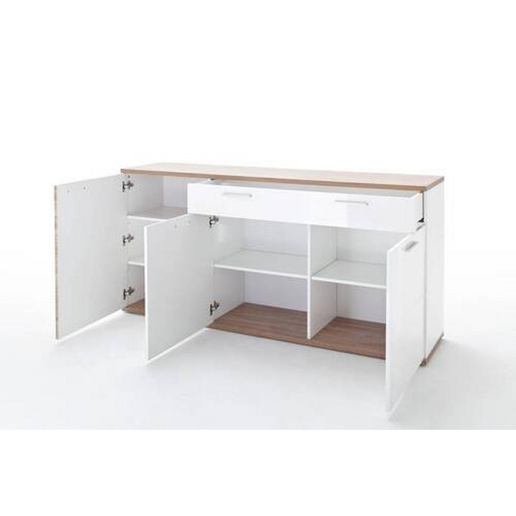 Thumbnail - Livetastic Sideboard Colombo, Weiß, Eiche, Metall, 1 Schubladen, 180x86x43 cm, Made in EU, Schlafzimmer, Schlafzimmer Ko...