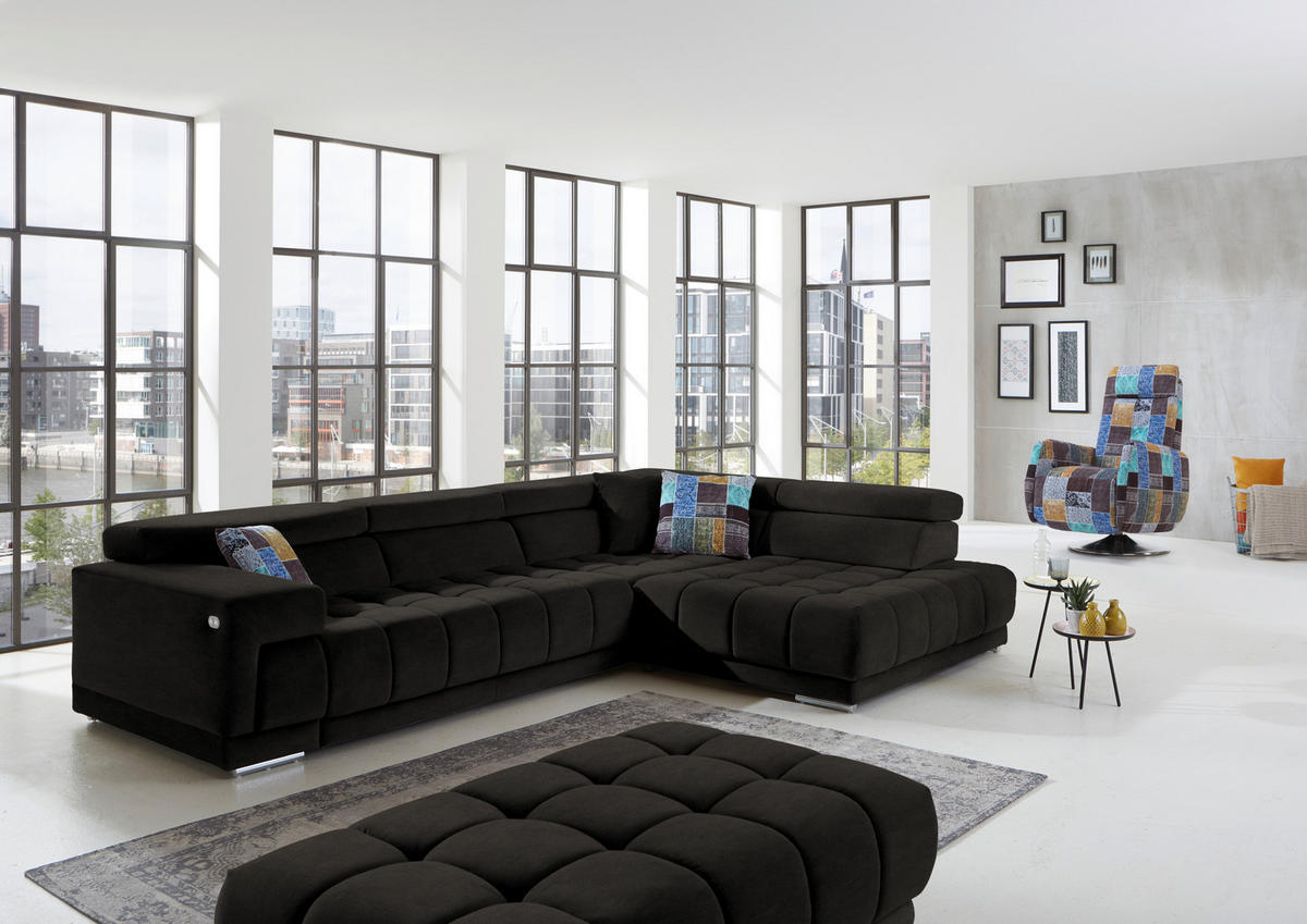 ECKSOFA  in Mikrofaser Olivgrün  326/222 cm  - Chromfarben/Olivgrün, Design, Textil/Metall (326/222cm) - Beldomo Speed