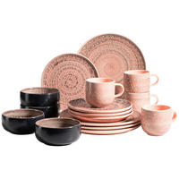 KOMBISERVICE Rosa, Schwarz Spicy Market 16-teilig 4 Personen  - Schwarz/Rosa, Basics, Keramik - Mäser