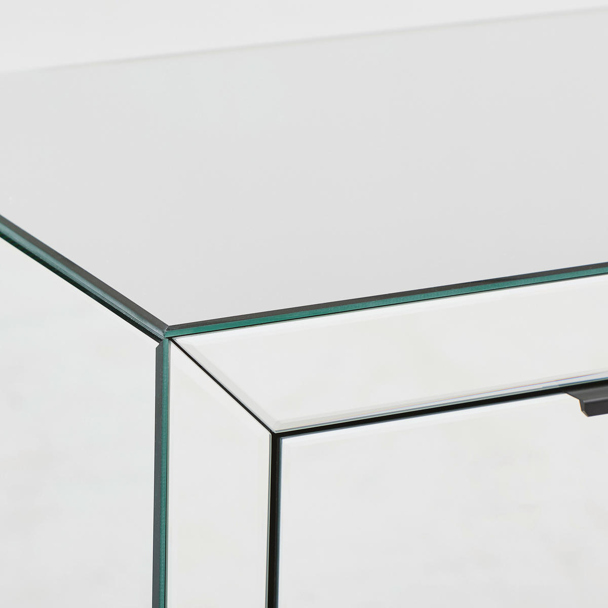 Sideboard BUX Spiegel  in 130/83/41 cm  - Klar/Schwarz, Design, Glas/Holzwerkstoff (130/83/41cm) - MID.YOU