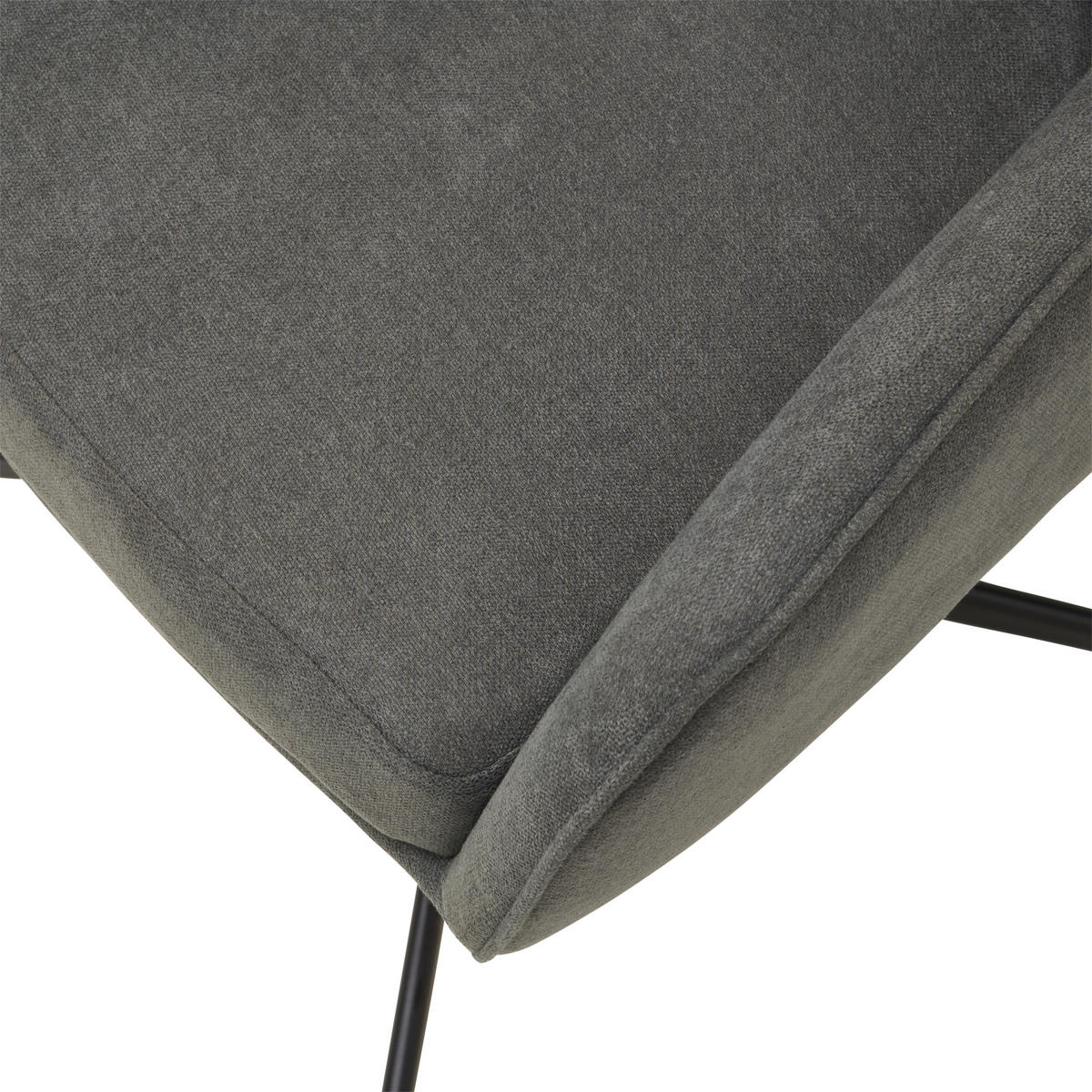 ARMLEHNSTUHL  in Eisen beschichtet  - Schwarz/Grau, MODERN, Textil/Metall (61/83/62cm) - Livetastic