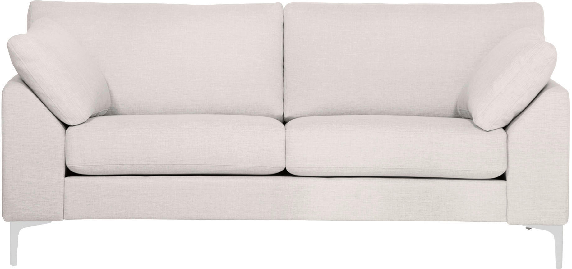 SOFFA i flatväv sandfärgad  - sandfärgad/kromfärg, Klassisk, metall/trä (186/84/85cm) - Best Price