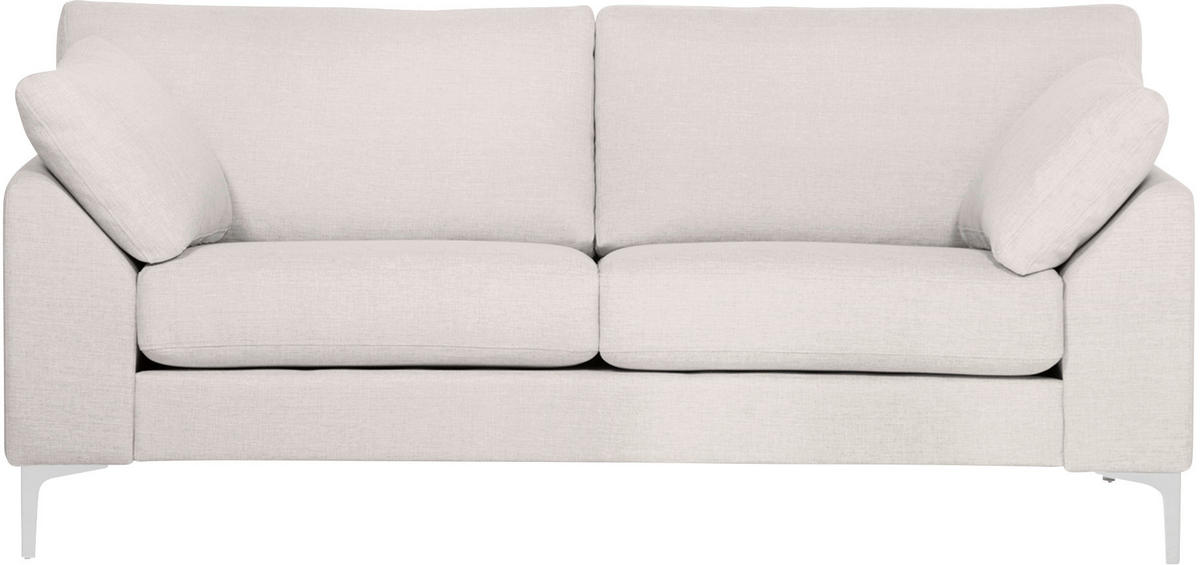 SOFFA i flatväv sandfärgad  - sandfärgad/kromfärg, Klassisk, metall/trä (186/84/85cm) - Hom`in