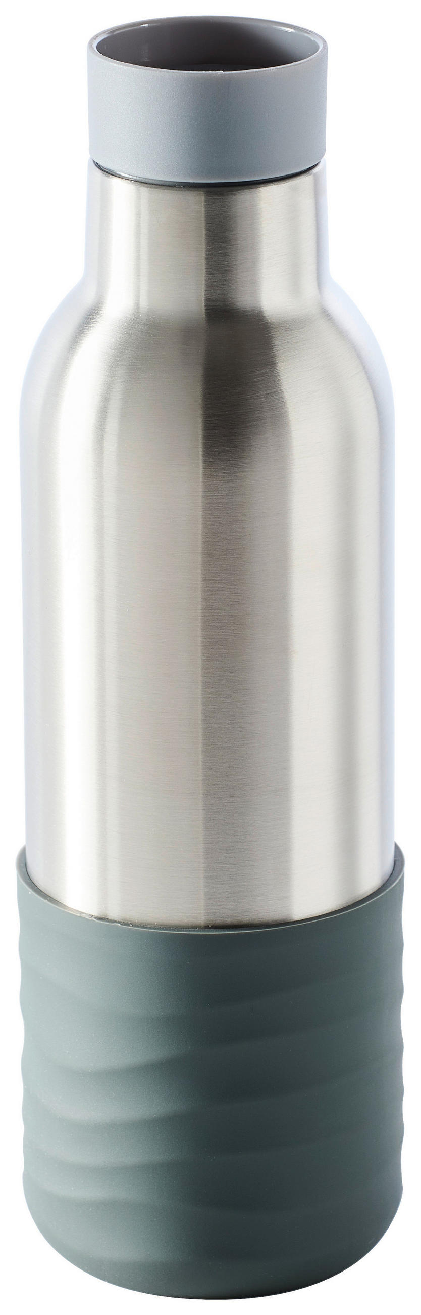 HŐSZIGETELT PALACK 0.45 l  - világosszürke/nemesacél, Trend, műanyag/fém (7/23cm) - Homeware Profession.