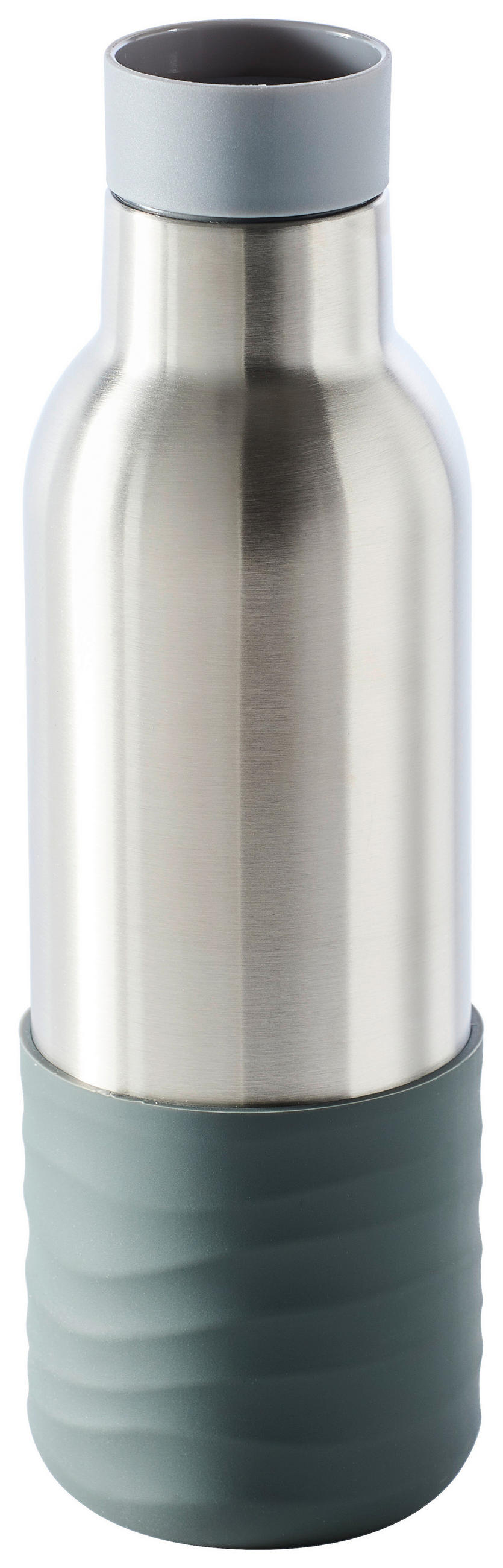 HŐSZIGETELT PALACK 0.45 l  - világosszürke/nemesacél, Trend, műanyag/fém (7/23cm) - Homeware Profession.