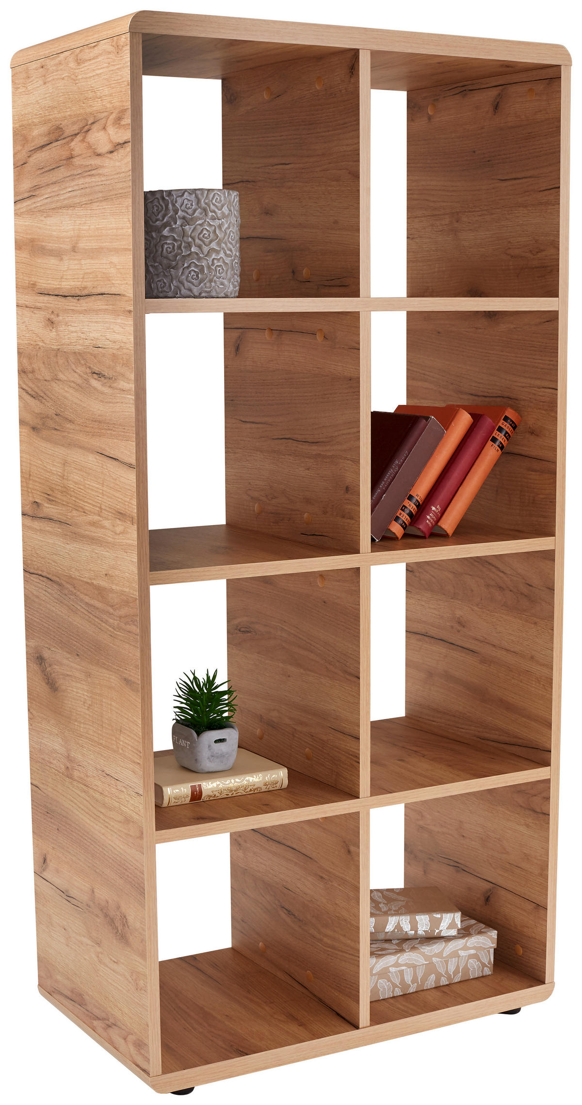 REGAL 73,2/145/35 cm barve hrasta  - črna/barve hrasta, Konvencionalno, umetna masa/leseni material (73,2/145/35cm) - Xora