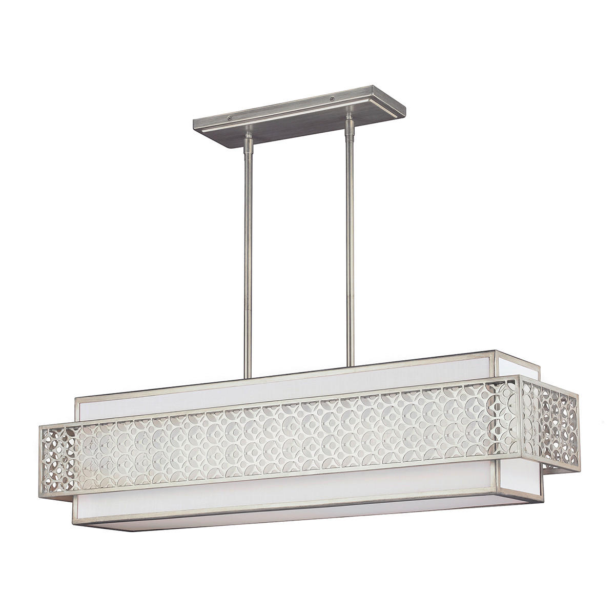 KRONLEUCHTER 26.8 /33.3/104.1 cm    - Silberfarben, Konventionell, Metall (26.8 /33.3/104.1cm) - Elstead Lighting