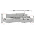 ECKSOFA Grau Flachgewebe Zierkissen, Rückenkissen, Bettkasten, Schlaffunktion, Rücken echt, Liegefläche im Originalstoff  - Schwarz/Grau, KONVENTIONELL, Kunststoff/Textil (260/145cm) - Carryhome