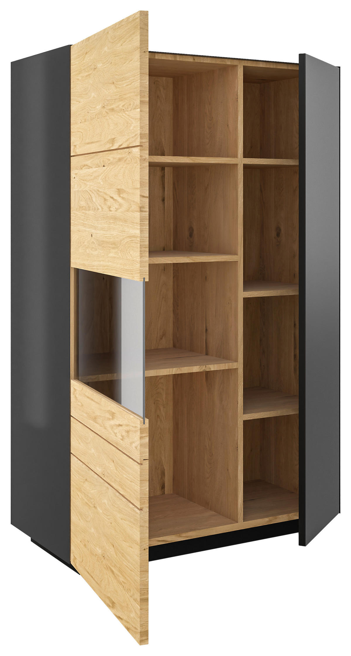 HIGHBOARD Celika Celika Anthrazit, Wildeiche  91/141/40 cm  - Wildeiche/Anthrazit, Natur, Holz/Holzwerkstoff (91/141/40cm) - Dieter Knoll