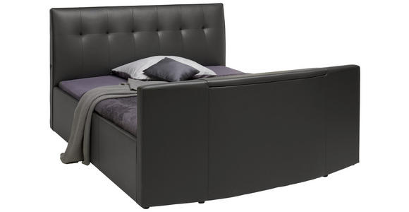 POLSTERBETT 180/200 cm in Dunkelgrau - Dunkelgrau/Schwarz, Trend, Holzwerkstoff/Textil (180/200cm) - Esposa
