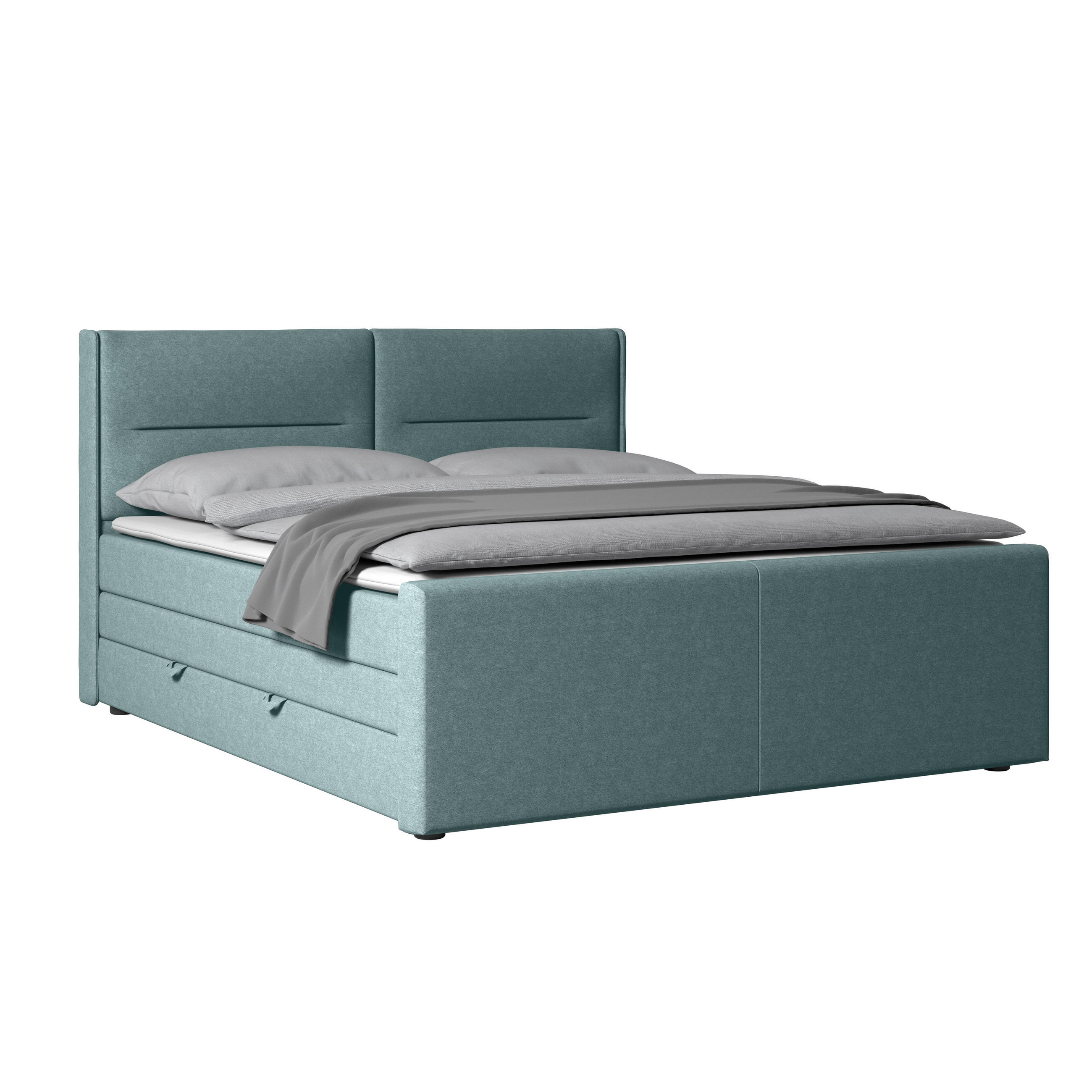 BOXSPRINGBETT 180/200 cm  in Blau  - Blau, MODERN, Holz/Kunststoff (180/200cm) - MID.YOU