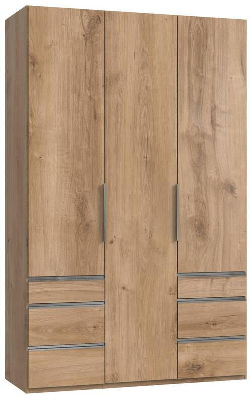 DREHTÜRENSCHRANK 150/236/58 cm 3-türig Eichefarben  - Chromfarben/Eichefarben, MODERN, Holzwerkstoff (150/236/58cm) - MID.YOU