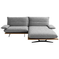 ECKSOFA  in Chenille, Flachgewebe Grau, Wildeiche  284/161 cm  - Wildeiche/Schwarz, Design, Holz/Textil (284/161cm) - Koinor