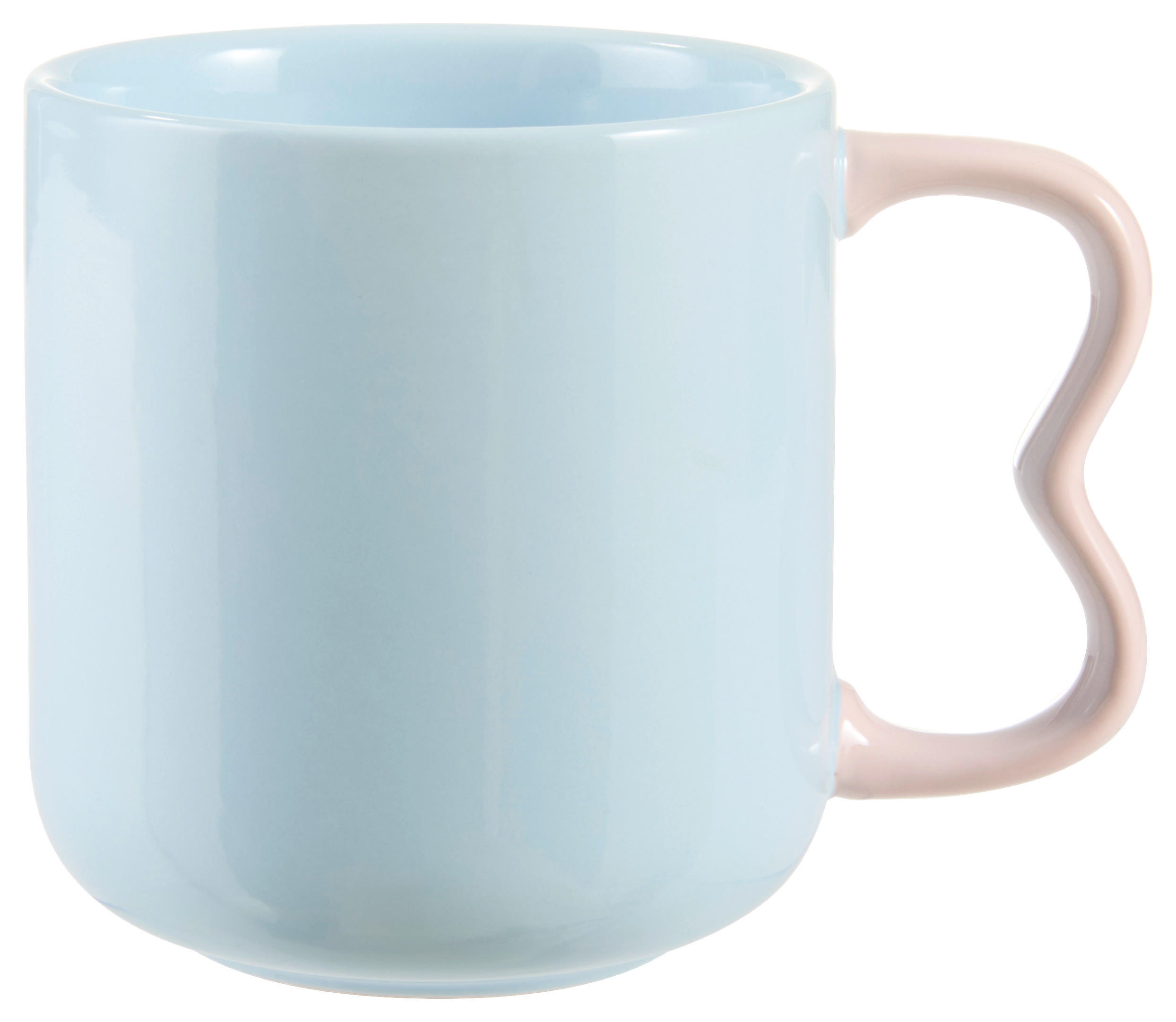 KAFFEEBECHER 420 ml  - Blau/Rosa, Design, Keramik (9cm) - Novel