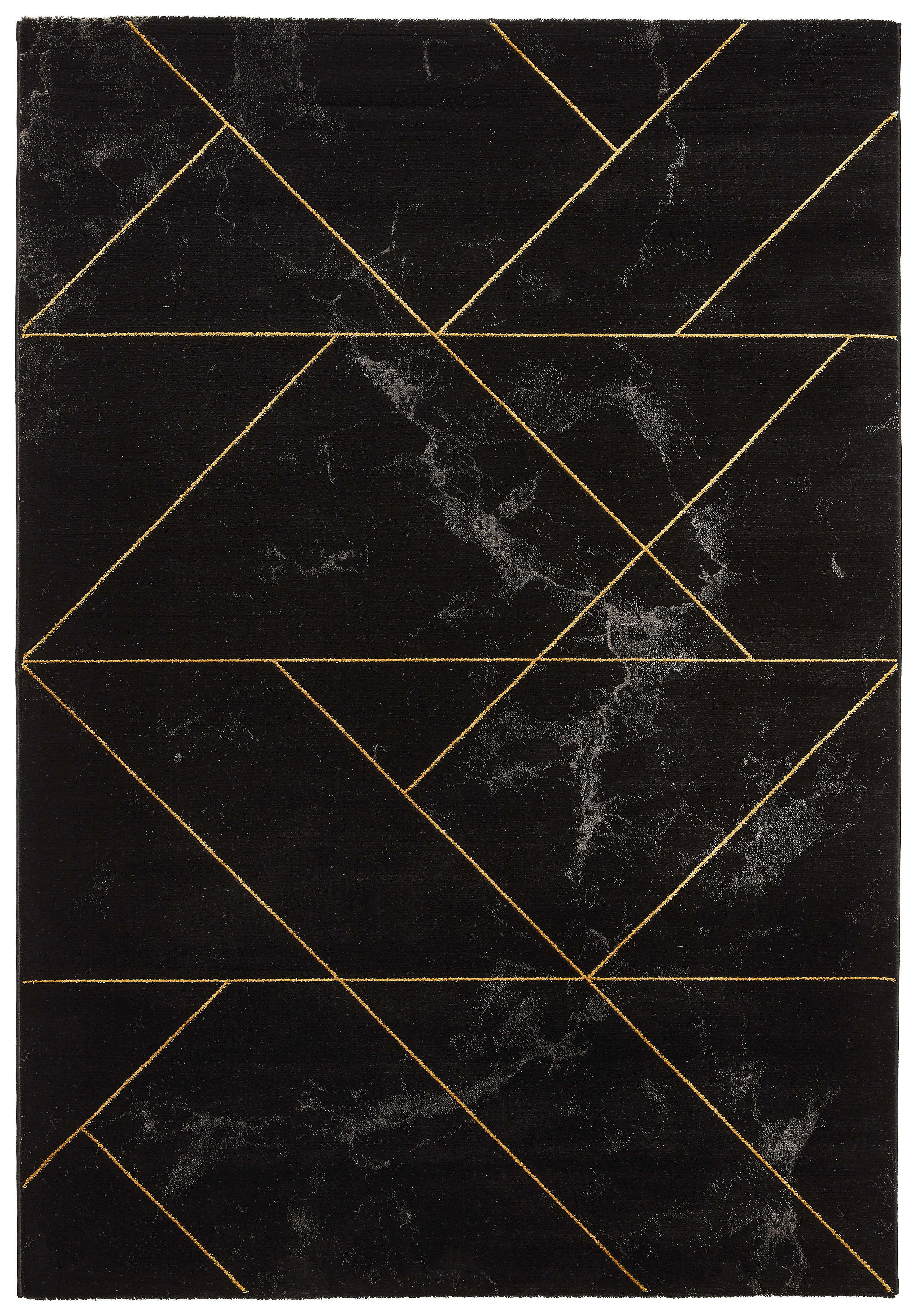 WEBTEPPICH 160/230 cm Marble  - Goldfarben/Schwarz, Design, Textil (160/230cm) - Novel