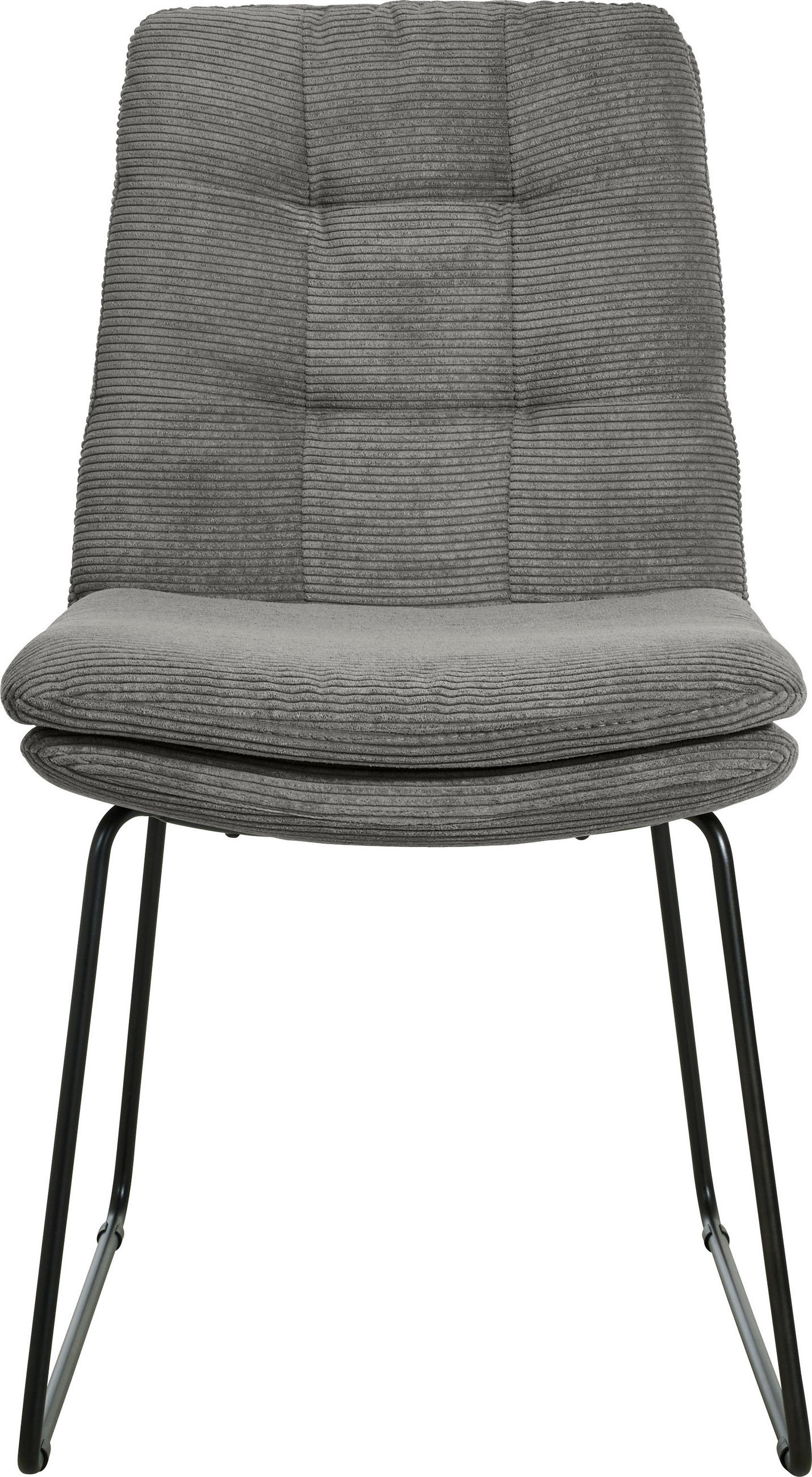 STUHL  in Cord  - Schwarz/Grau, Design, Textil/Metall (49/90/68cm) - Johann Jakob