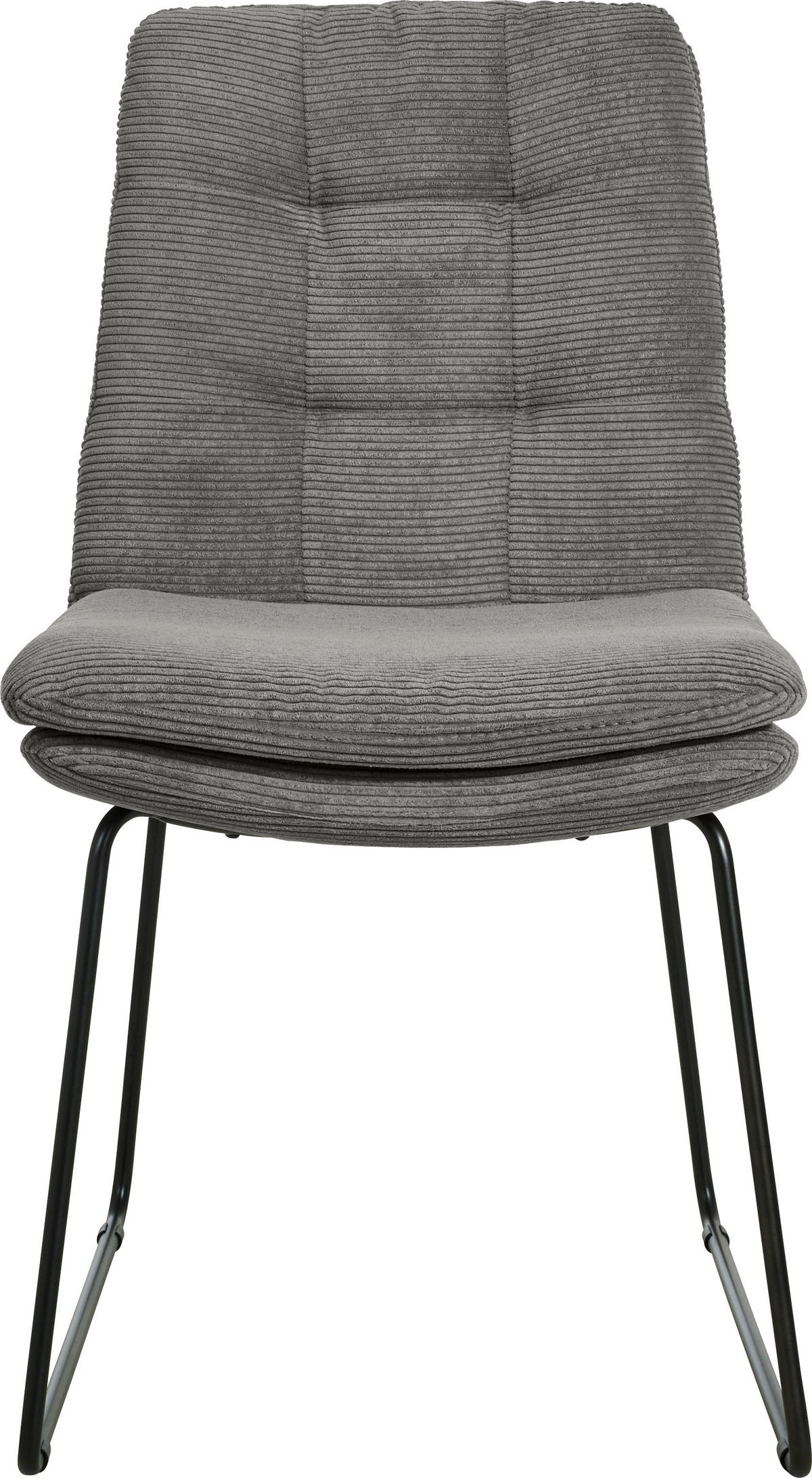 STUHL  in Cord  - Schwarz/Grau, Design, Textil/Metall (49/90/68cm) - Johann Jakob