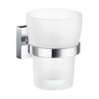 ZAHNPUTZBECHER Metall, Glas  - Chromfarben, Basics, Glas/Metall (7,5/9,8/9,3cm)