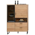 HIGHBOARD Eichefarben  95/139/38 cm  - Dunkelgrau/Eichefarben, KONVENTIONELL, Glas/Holz (95/139/38cm) - Cantus