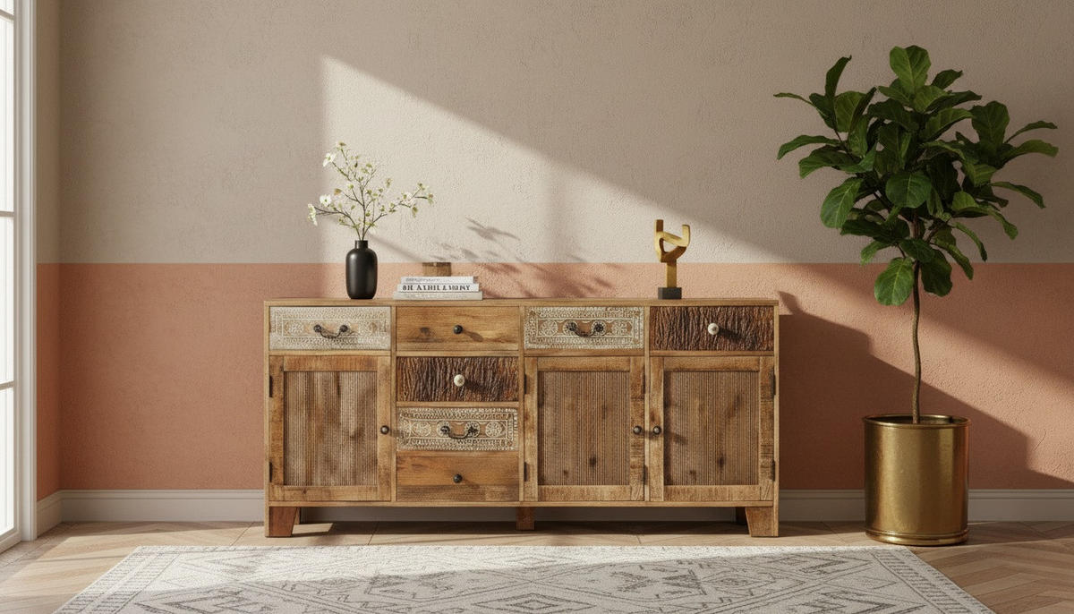 SIDEBOARD  180/80/44 cm 7 Schublade(n)  - Dunkelbraun/Messingfarben, Design, Keramik/Holz (180/80/44cm) - Landscape