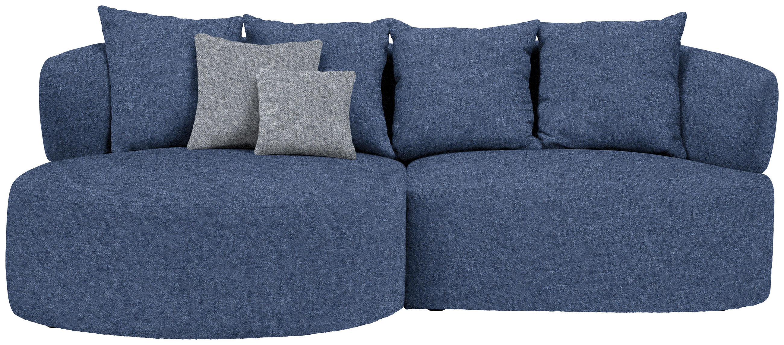 ECKSOFA  in Flachgewebe Dunkelblau  166/235 cm  - Dunkelgrau/Schwarz, MODERN, Kunststoff/Textil (166/235cm) - Hom`in