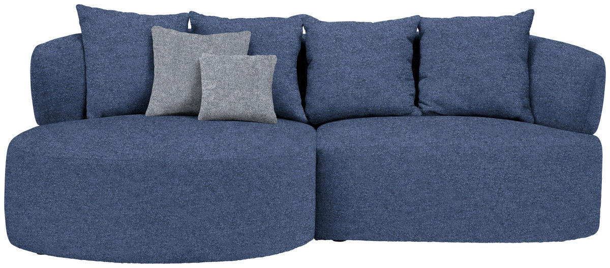 ECKSOFA  in Flachgewebe Dunkelblau  166/235 cm  - Dunkelgrau/Schwarz, MODERN, Kunststoff/Textil (166/235cm) - Hom`in