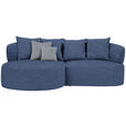 ECKSOFA  in Flachgewebe Dunkelblau  166/235 cm  - Dunkelgrau/Schwarz, MODERN, Kunststoff/Textil (166/235cm) - Hom`in