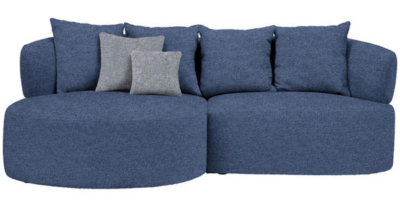 ECKSOFA  in Flachgewebe Dunkelblau  166/235 cm  - Dunkelgrau/Schwarz, MODERN, Kunststoff/Textil (166/235cm) - Hom`in