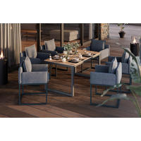 GARTENSESSEL Metall, Textil Dunkelgrau  - Graublau/Dunkelgrau, MODERN, Textil/Metall (63/75/60cm) - Beldano