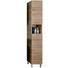 HOCHSCHRANK Eichefarben - Chromfarben/Eichefarben, Design, Glas/Holzwerkstoff (30/195,5/33cm) - Carryhome HOCHSCHRANK Eichefarben - Chromfarben/Eichefarben, Design, Glas/Holzwerkstoff (30/195,5/33cm) - Carryhome