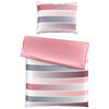 OBOUSTRANNÉ POVLEČENÍ, satén, šedá, růžová, 140/200 cm - šedá/růžová, Design, textil (140/200cm) - Novel