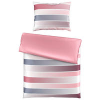 OBOJSTRANNÁ POSTEĽNÁ BIELIZEŇ, satén, sivá, ružová, 140/200 cm - sivá/ružová, Design, textil (140/200cm) - Novel