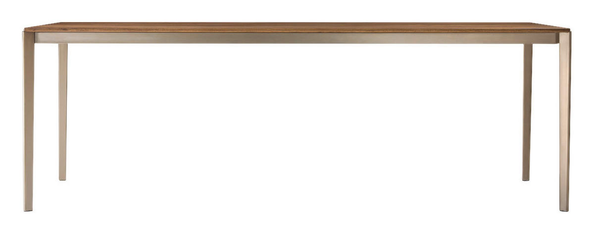 ESSTISCH in Holz, Metall 130(180)/100/75 cm  - Nussbaumfarben/Bronzefarben, Design, Holz/Metall (130(180)/100/75cm) - TEAM 7