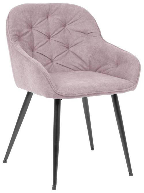 ARMLEHNSTUHL  in Eisen Webstoff  - Schwarz/Rosa, ROMANTIK / LANDHAUS, Textil/Metall (55/80/61cm) - Livetastic