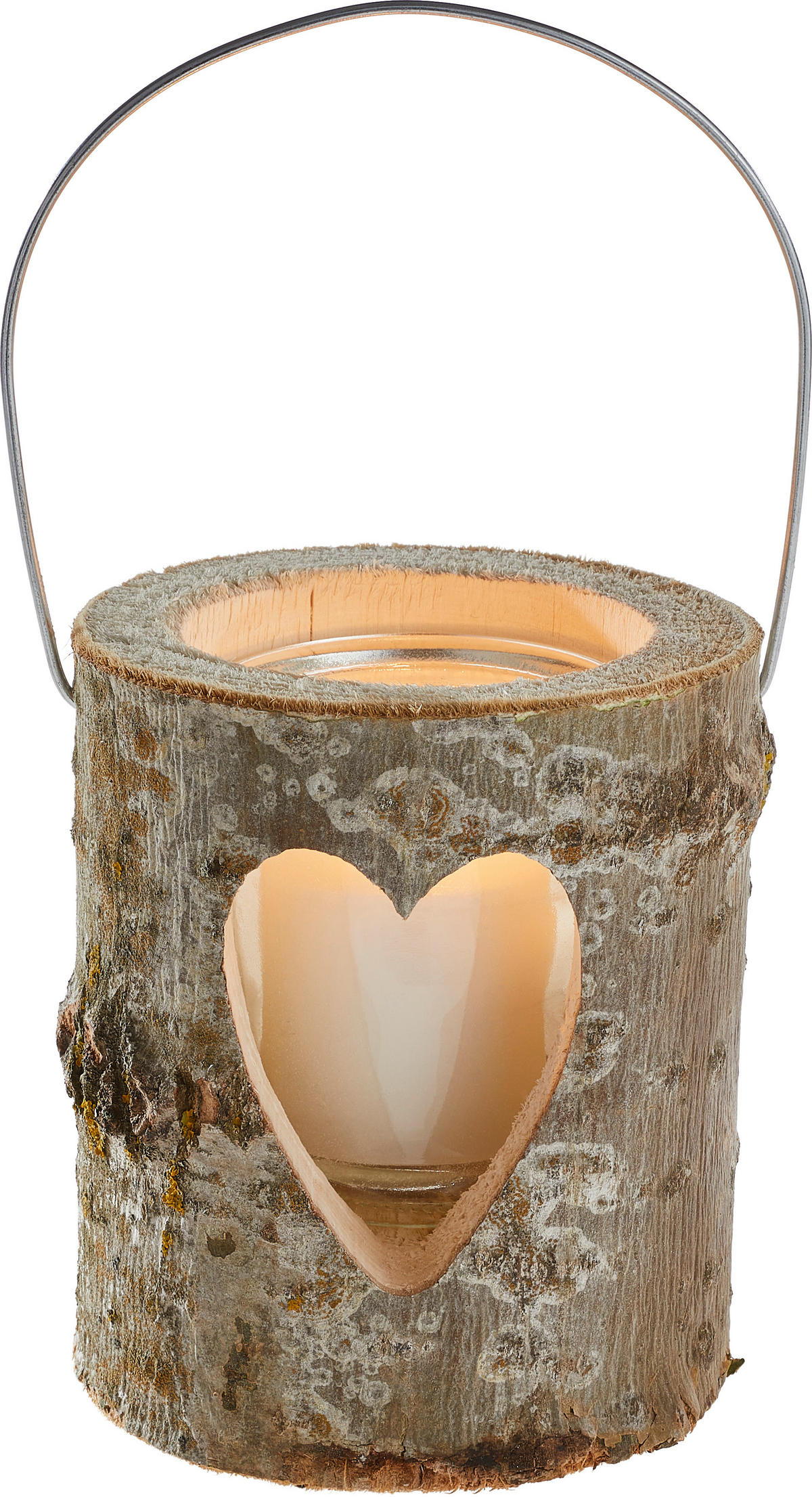 WINDLICHT - Weiß, Natur, Glas/Naturmaterialien (13/15cm) - X-Mas