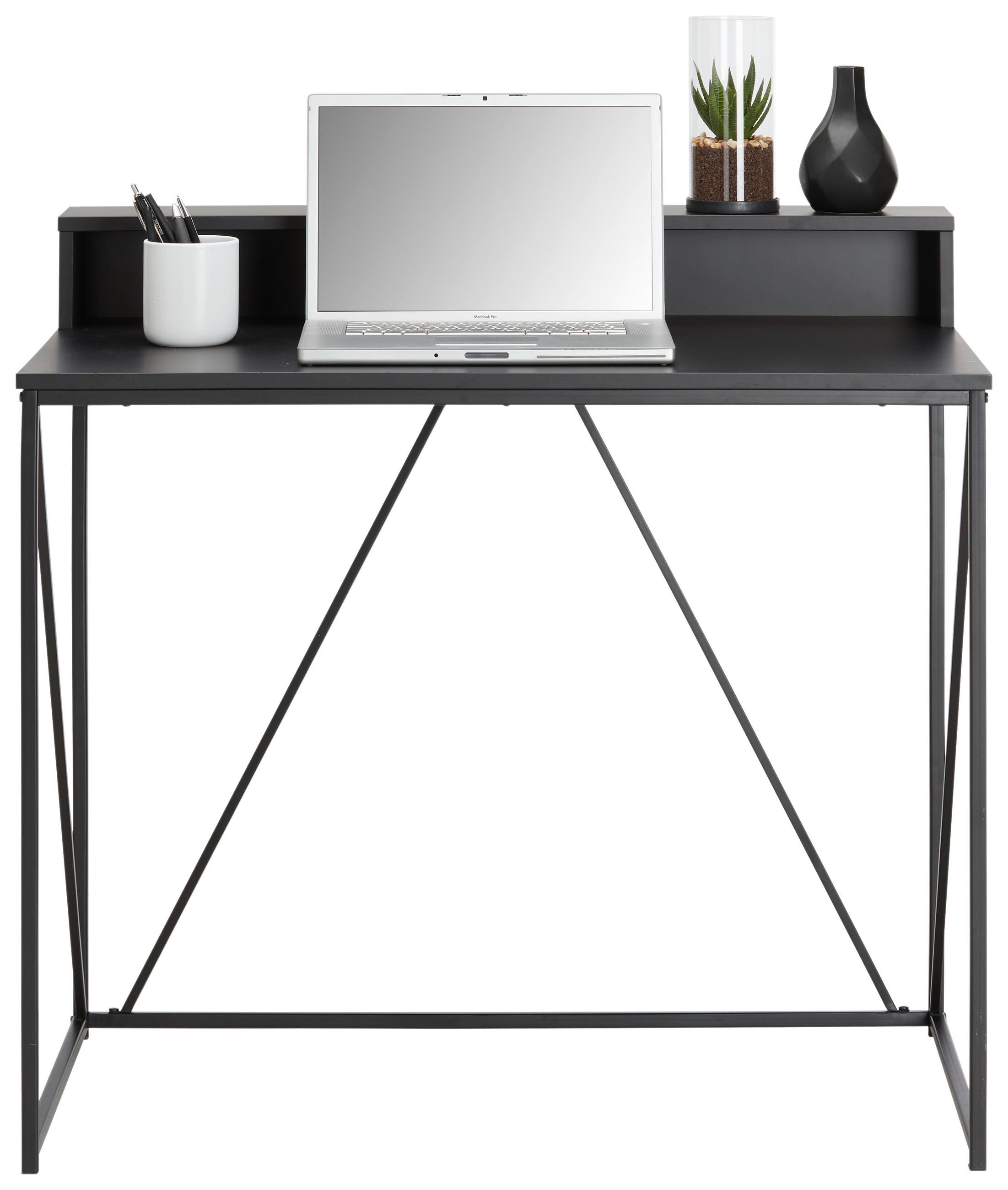 SKRIVBORD 91/50/87 cm  i svart  - svart, Modern, metall/trämaterial (91/50/87cm) - Best Price