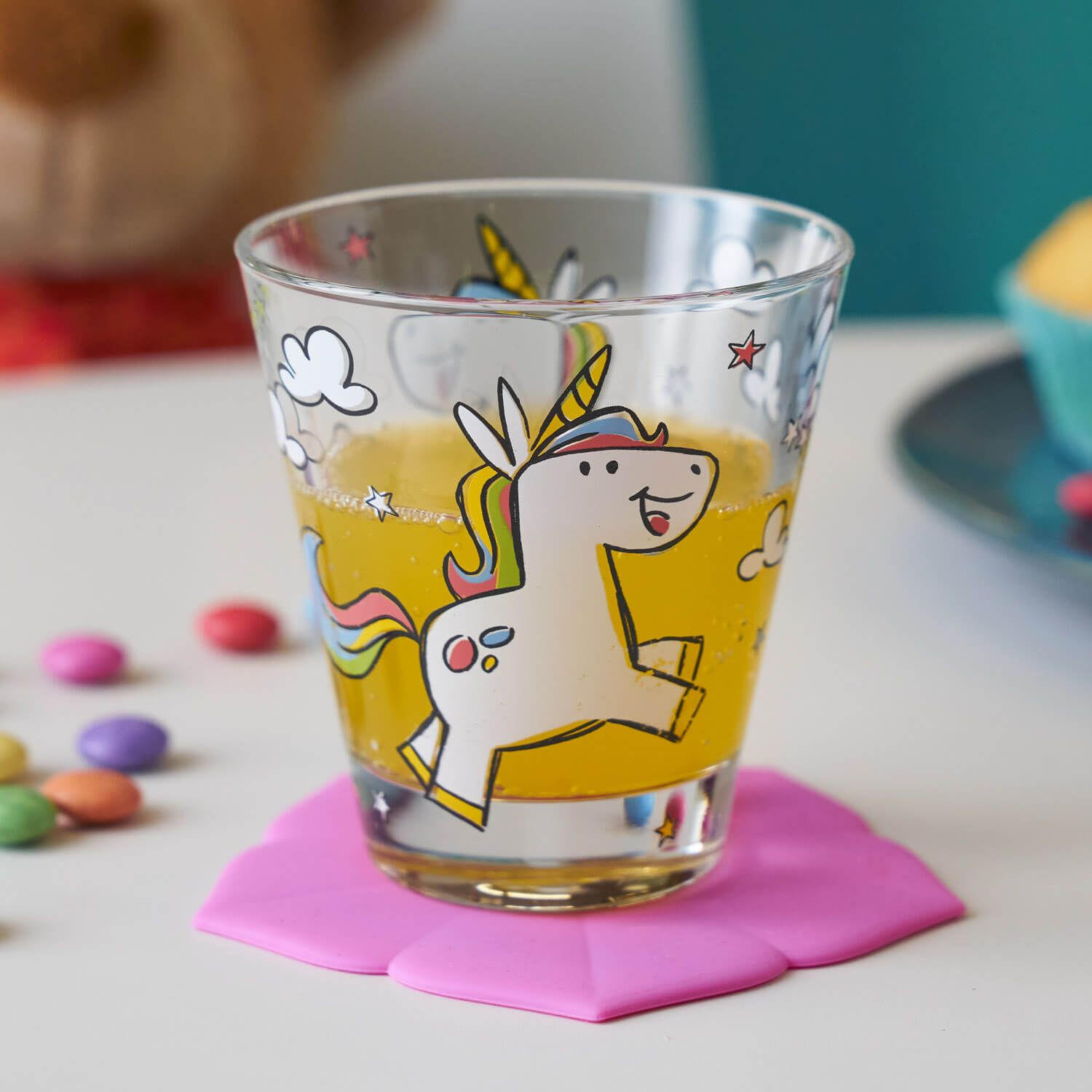 DĚTSKÁ SKLENICE - bílá/průhledné, Trend, sklo (215ml) - Leonardo