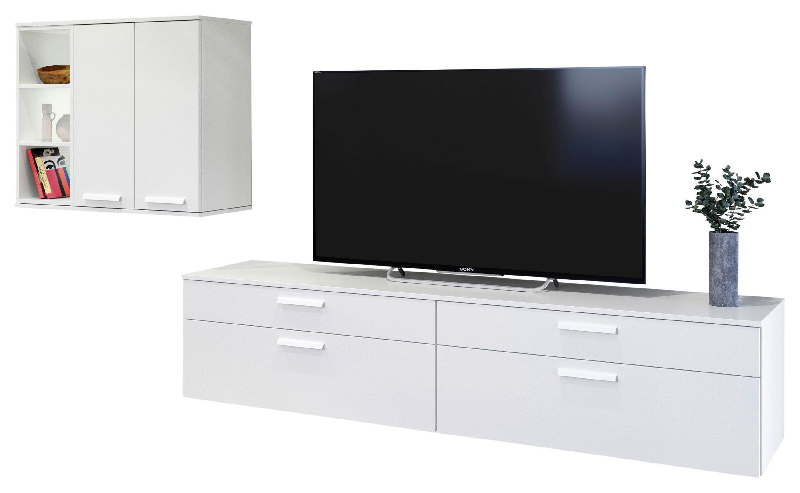 WOHNWAND  in Weiß  290,6/150/48,5 cm  - Weiß, Design, Holzwerkstoff/Metall (290,6/150/48,5cm) - Celina Home