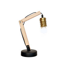 STOLNÁ LAMPA, E27, 16/13/38,5 cm - svetlohnedá/čierna, Trend, kov/drevo (16/13/38,5cm) - P & B
