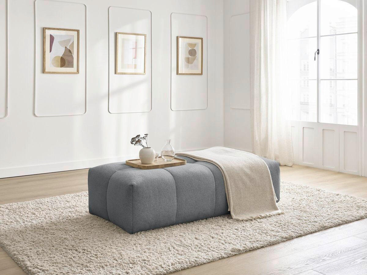 HOCKER EVEREST Flachgewebe Dunkelgrau  - Dunkelgrau/Schwarz, MODERN, Kunststoff/Textil (166/100/40cm)