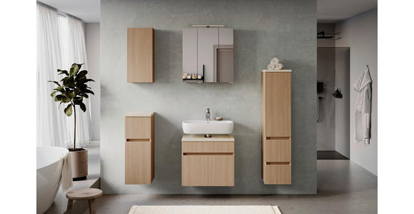 MIDISCHRANK 30/131/35 cm  - Sandfarben/Eichefarben, KONVENTIONELL, Holzwerkstoff/Kunststoff (30/131/35cm) - Xora
