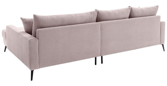 ECKSOFA  in Cord Rosa  280/173 cm  - Schwarz/Rosa, KONVENTIONELL, Textil/Metall (280/173cm) - Hom`in
