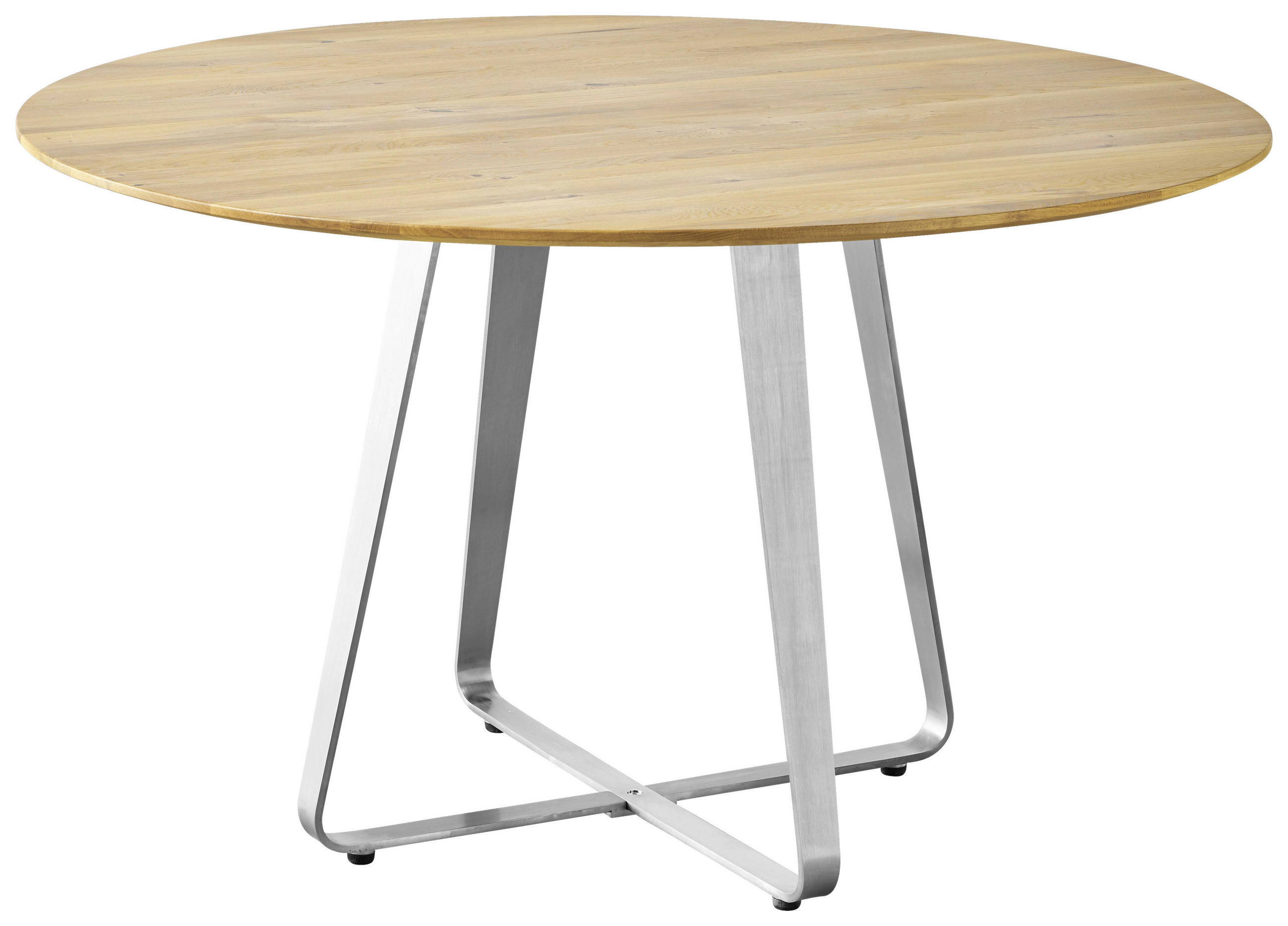 ESSTISCH in Holz 130/130/77 cm  - Edelstahlfarben/Eichefarben, Design, Holz/Metall (130/130/77cm) - Musterring