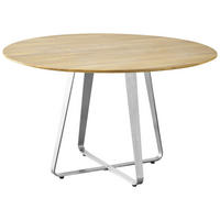 ESSTISCH in Holz 130/130/77 cm  - Edelstahlfarben/Eichefarben, Design, Holz/Metall (130/130/77cm) - Musterring