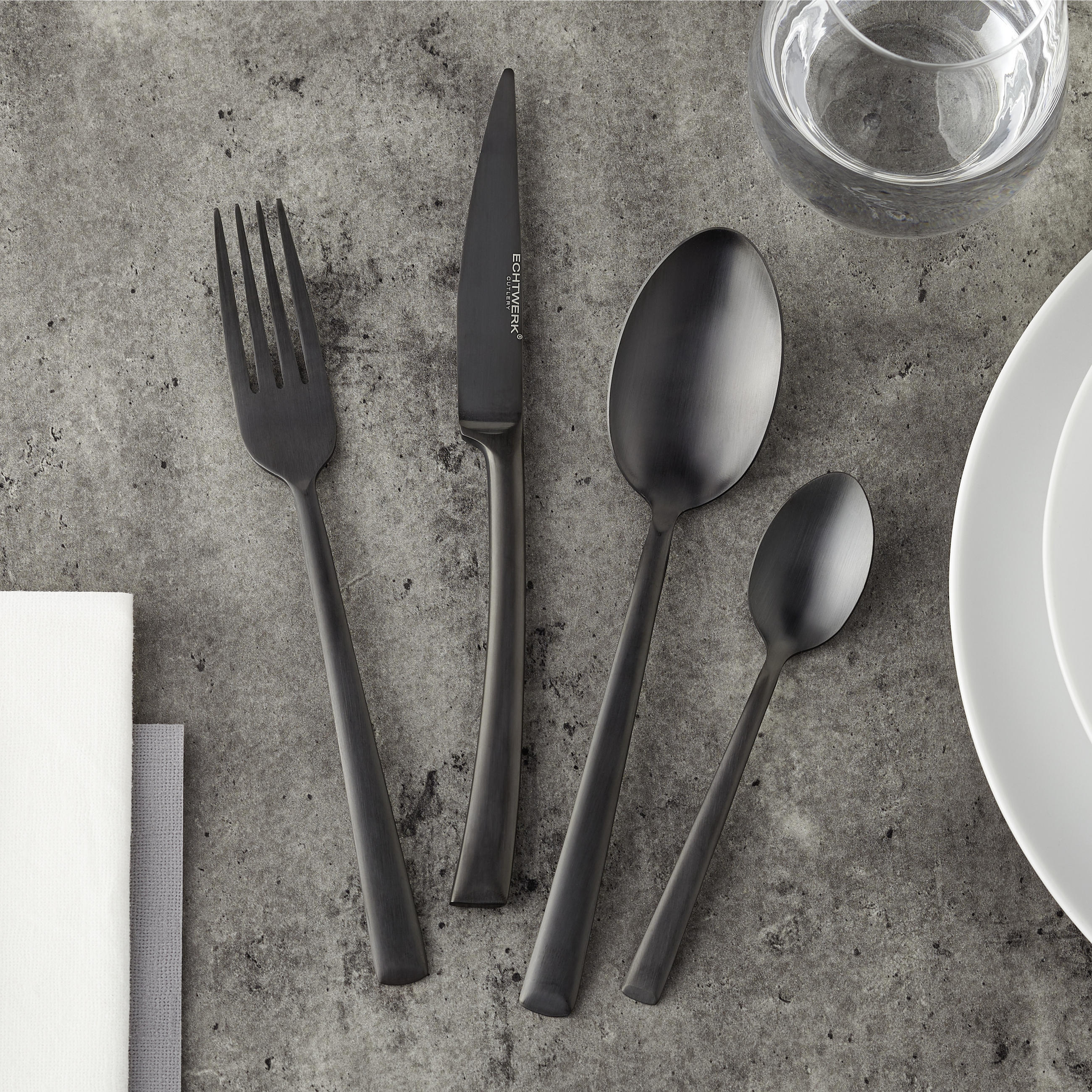 BESTECKSET  16-teilig  - Schwarz, MODERN, Metall - Echtwerk