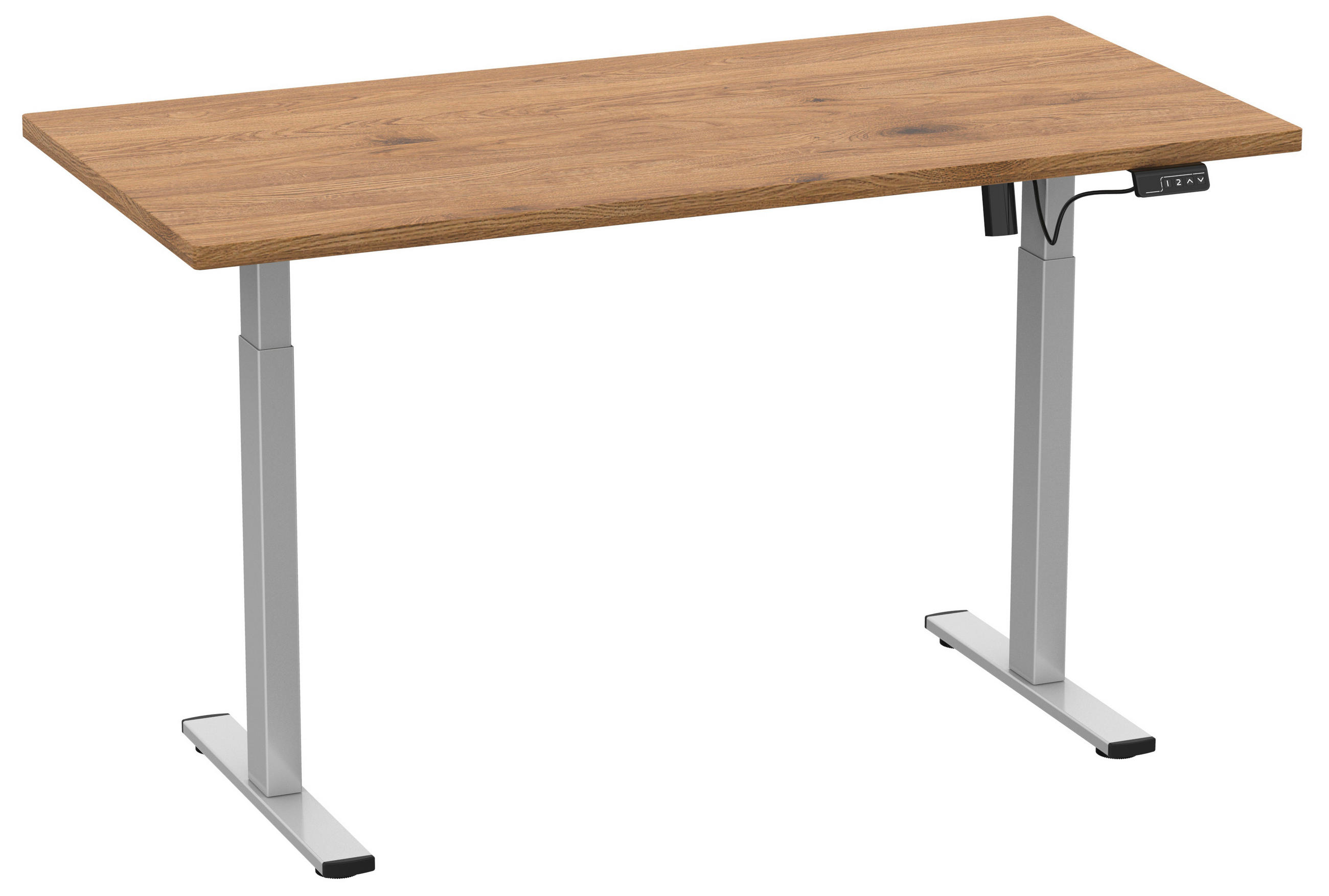 SCHREIBTISCH 110/50/71 cm  in Silberfarben, Honigeiche  - Honigeiche/Silberfarben, Design, Holzwerkstoff/Metall (110/50/71cm) - MID.YOU